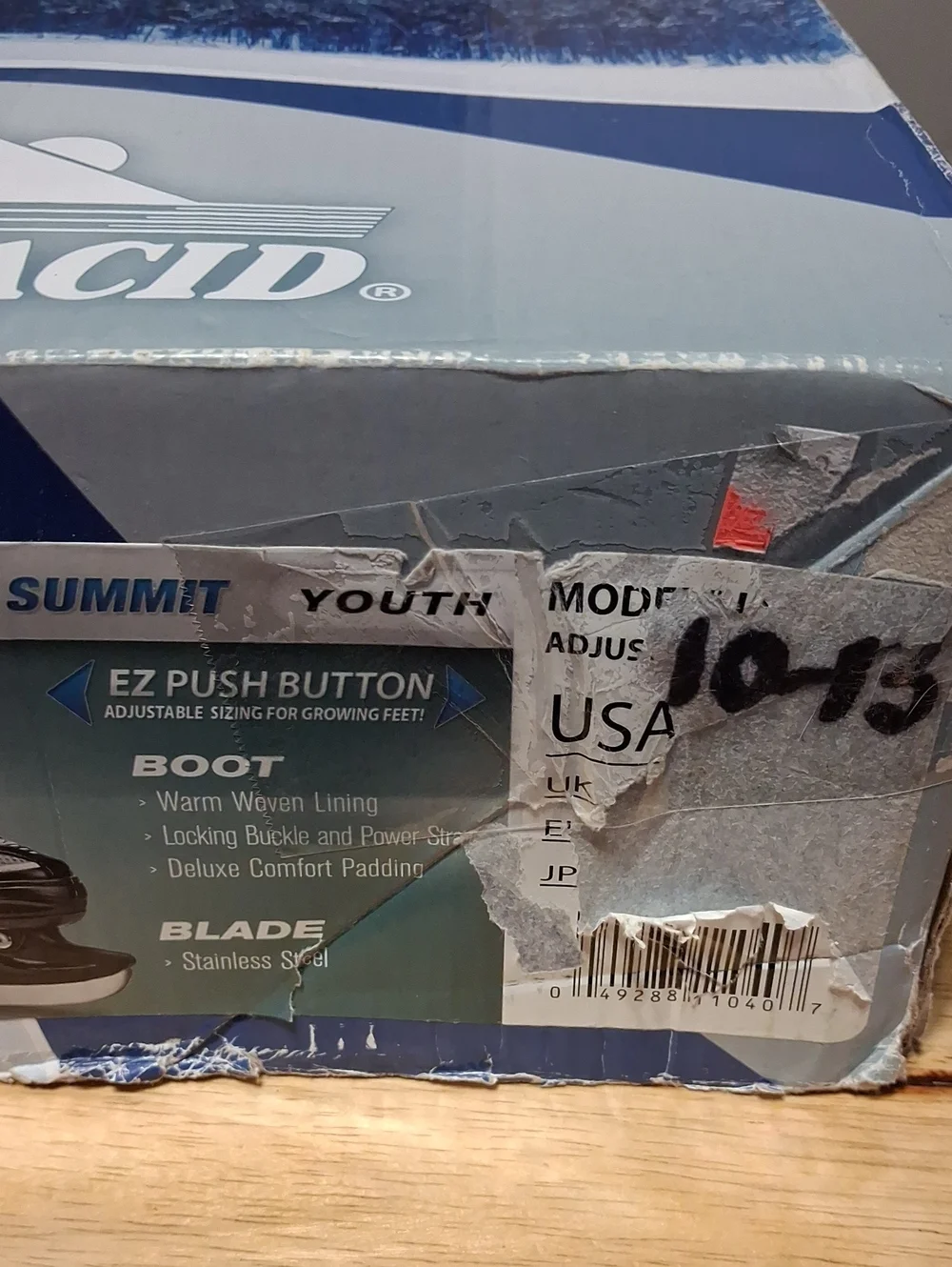 Lake Placid Kids Black and Gray Hockey Skates